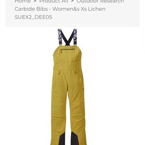 Outdoor Research Carbide Ski Bibs - Womens XS